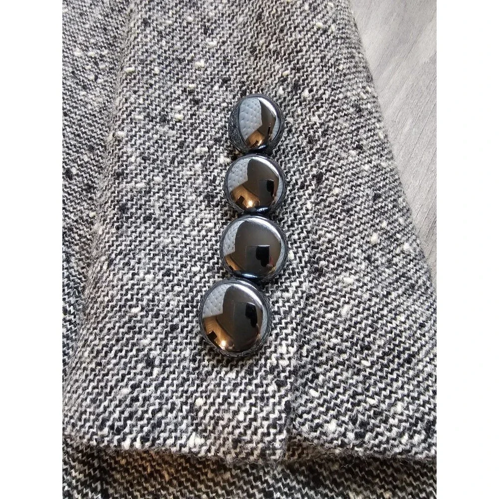 Vintage Christian DIOR Skirt Blazer Suit Set Size 8 Speckled Tweed Wool Blend